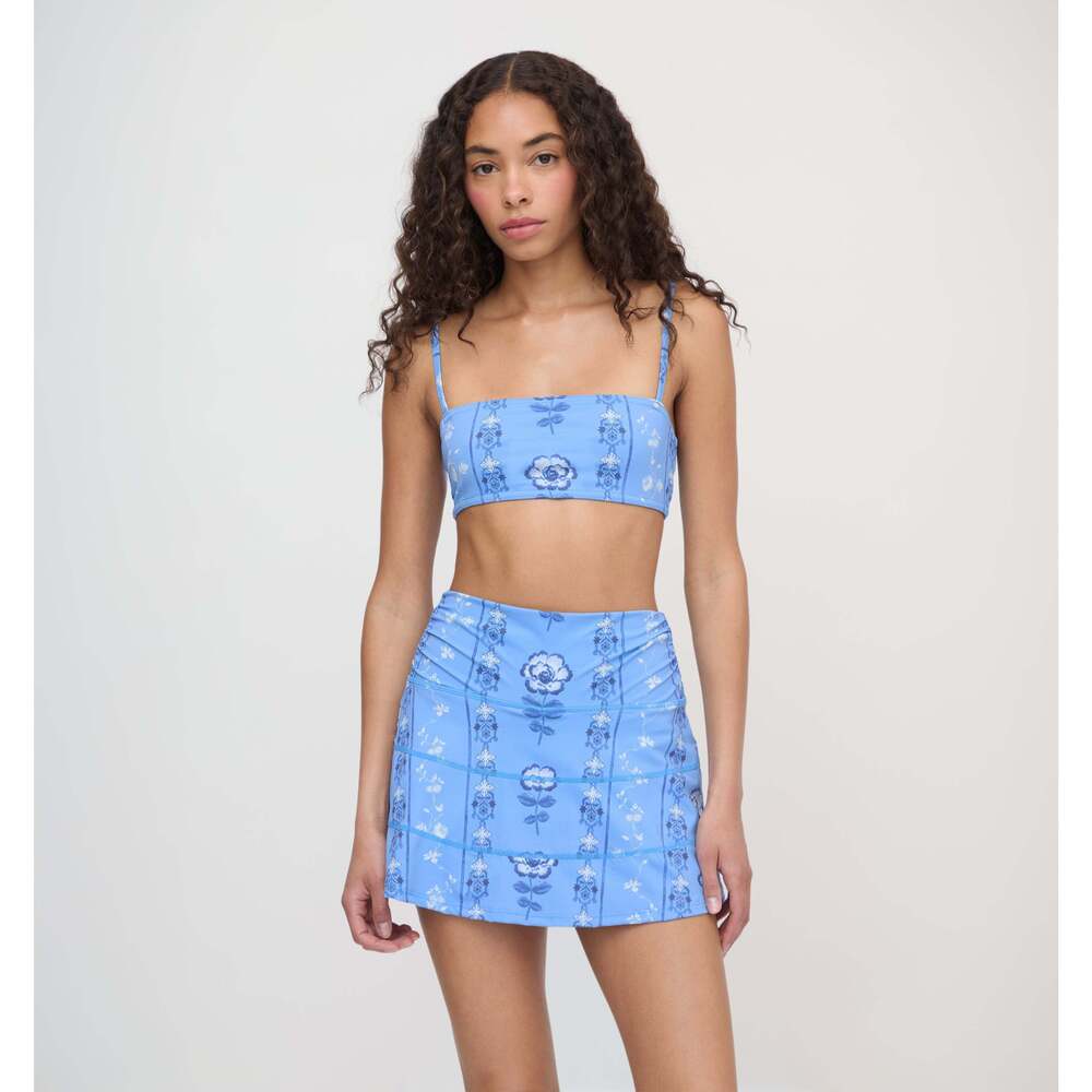 Hill House Home The Riley Pool Skirt - Blue Arcadia Border Size LBlue Arcadia Bo